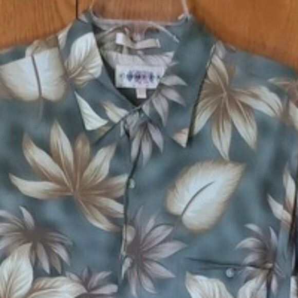 Campia Moda Men's 100% Rayon Short Sleeve Hawaiian Button-Front Shirt Size L - Picture 3 of 9